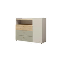 KINDERKOMMODE YOGI 09 120/93 cm in Graubeige / Geölte Eiche / Eukalyptus - Greige/Eichefarben, Holzwerkstoff (120/93/40cm) - Deine Möbel 24
