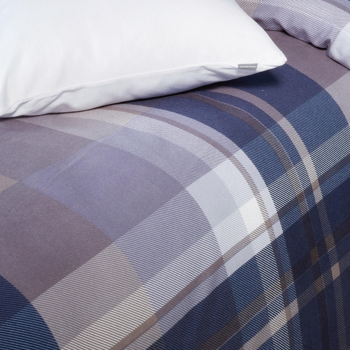 BETTWÄSCHESET Todd - Feinbiber - 2-teilig - 135x200 cm - Braun-Blau - Blau, Textil (135/200cm) - SCHIESSER