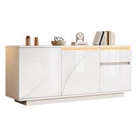 SIDEBOARD Weiß, 140/40/60 cm, aus MDF, mit LED-Beleuchtung und Schublade - Weiß, Holzwerkstoff (140/60/40cm) - CHICFURN