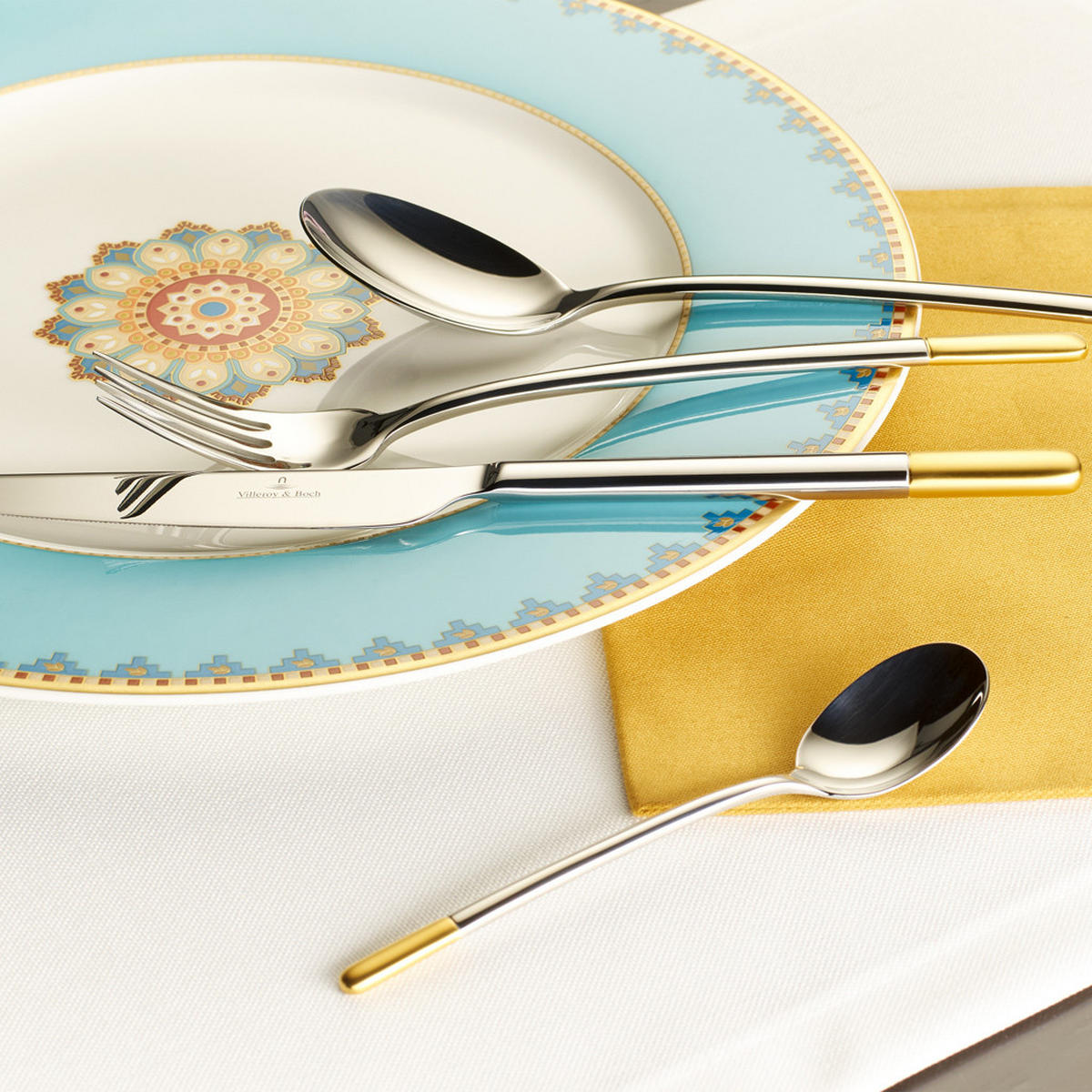TAFELGABEL Ella teilvergoldet silber-gold 210 mm 6er Set - Silberfarben/Goldfarben, Metall - Villeroy & Boch