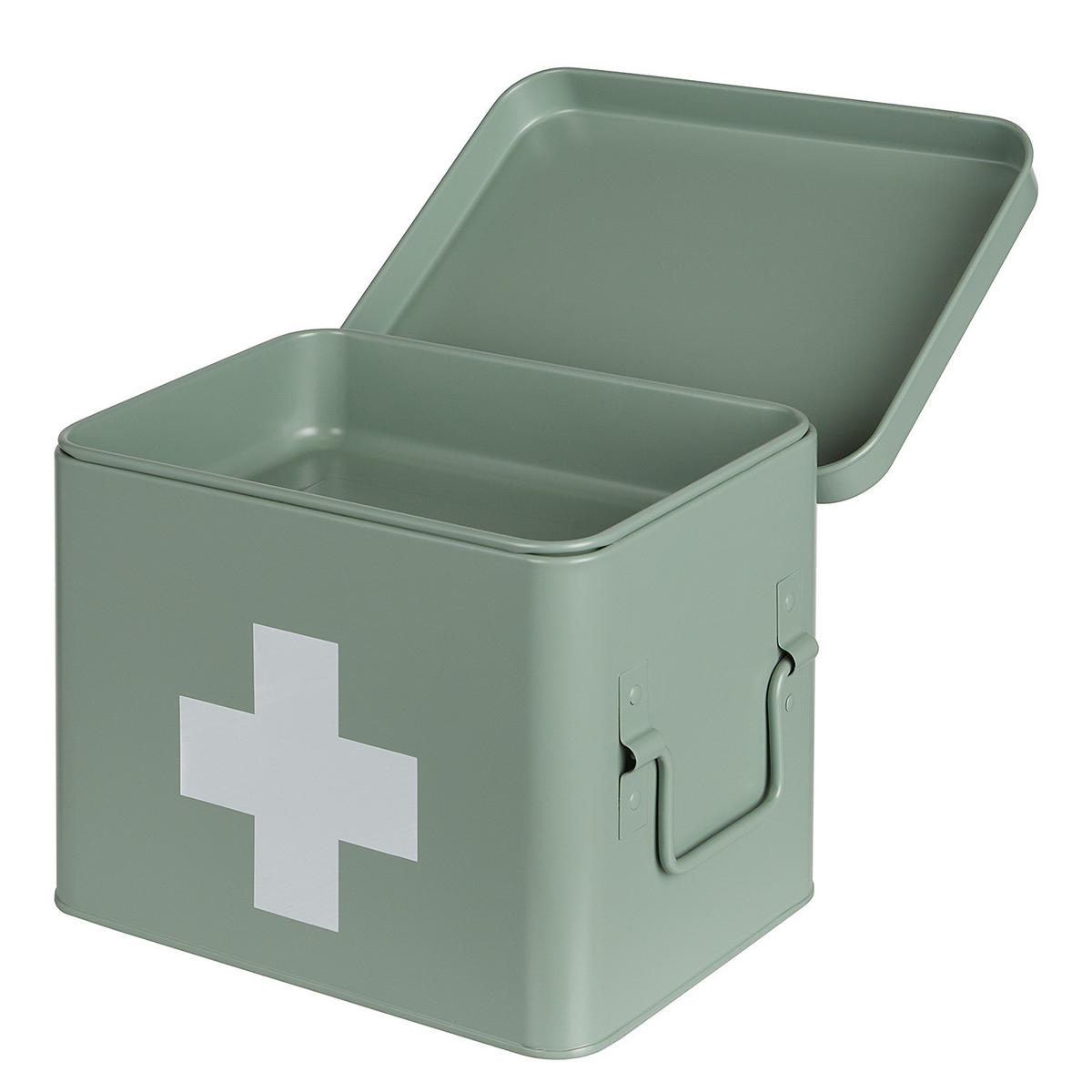 MEDIKAMENTENBOX Medic - Grün, Metall (16/16/22cm) - Butlers