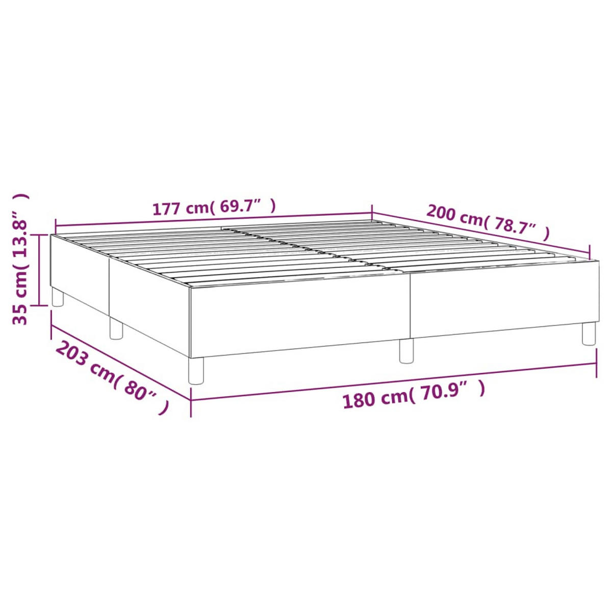 POLSTERBETT Raber 180/203 cm - Grau, Holzwerkstoff (180/200cm) - Nettlife