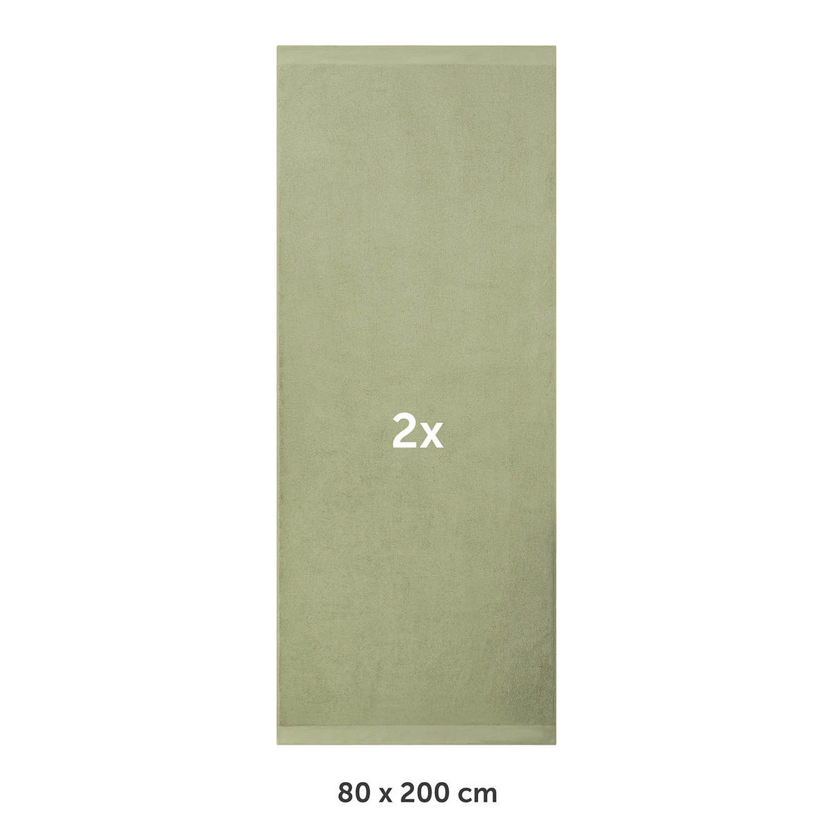 SAUNATUCH 2er-Set, 2x Saunatuch 80/200 cm, Hellgrün - Hellgrün, Textil (80/200cm) - Blumtal