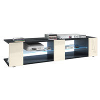 LOWBOARD Movie Fronten in Creme Hochglanz - Creme, Holzwerkstoff (135/30/39cm) - Vladon
