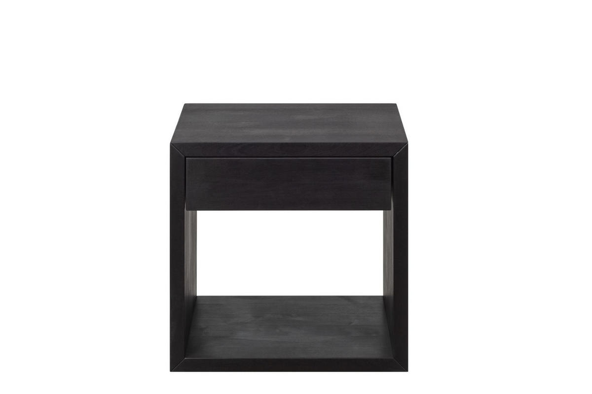 NACHTTISCH Hugo 2er Set, schwarze Birke, 30/39/39 cm - Schwarz, Holz (39/39/30cm) - WOODEK