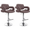 BARHOCKER 2er Set Stoff braun - Chromfarben/Braun, Textil/Metall (62/103/55cm) - CLP