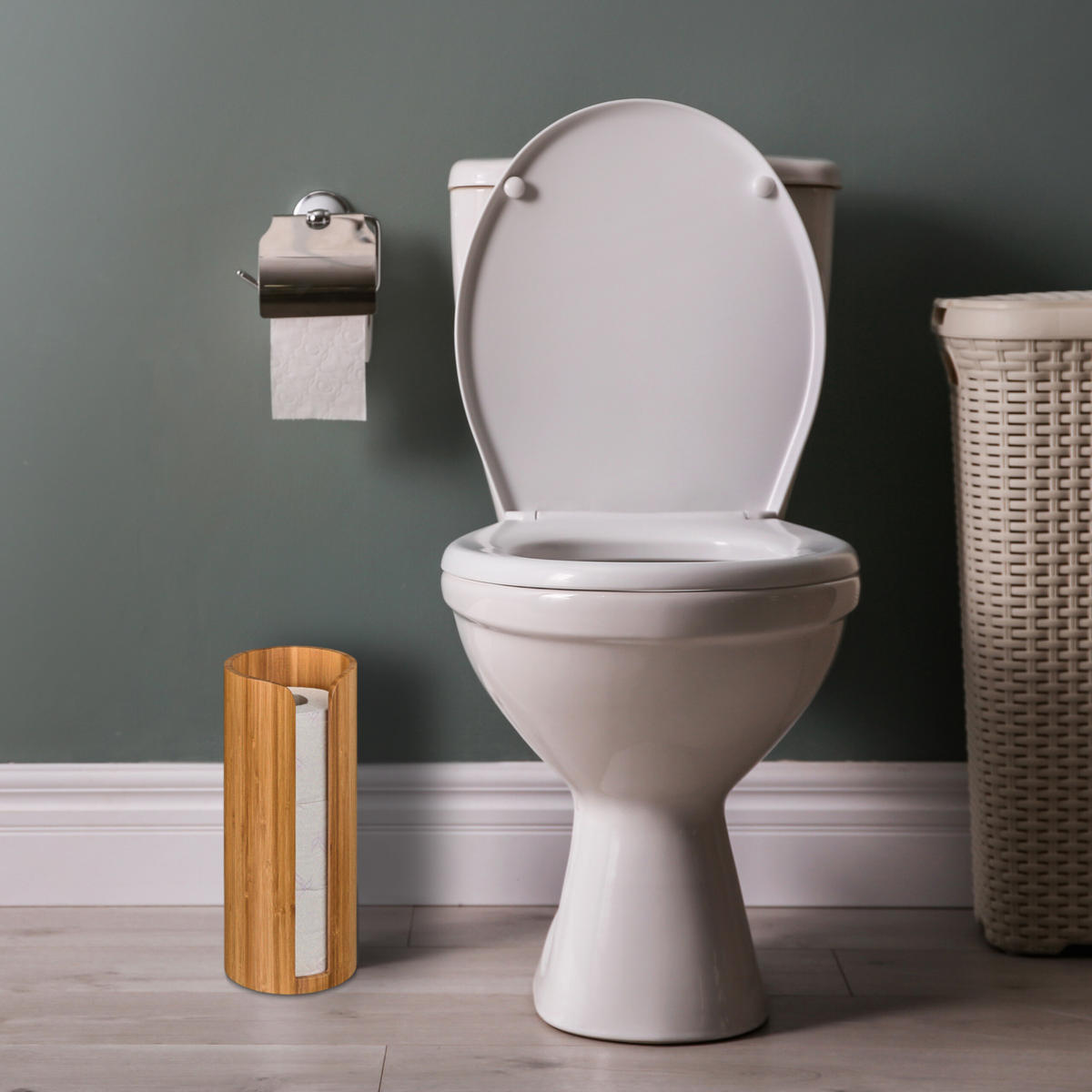 TOILETTENPAPIER-AUFBEWAHRUNG - Hellbraun, Holz (14.5/33.5/14.5cm) - Relaxdays