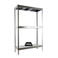 SCHWERLASTREGAL MID METAL YETI THREE | HxBxT 150x150x75cm | Fachlast 400kg | Verzinkt - Silberfarben, Metall (150/150/75cm) - PROREGAL