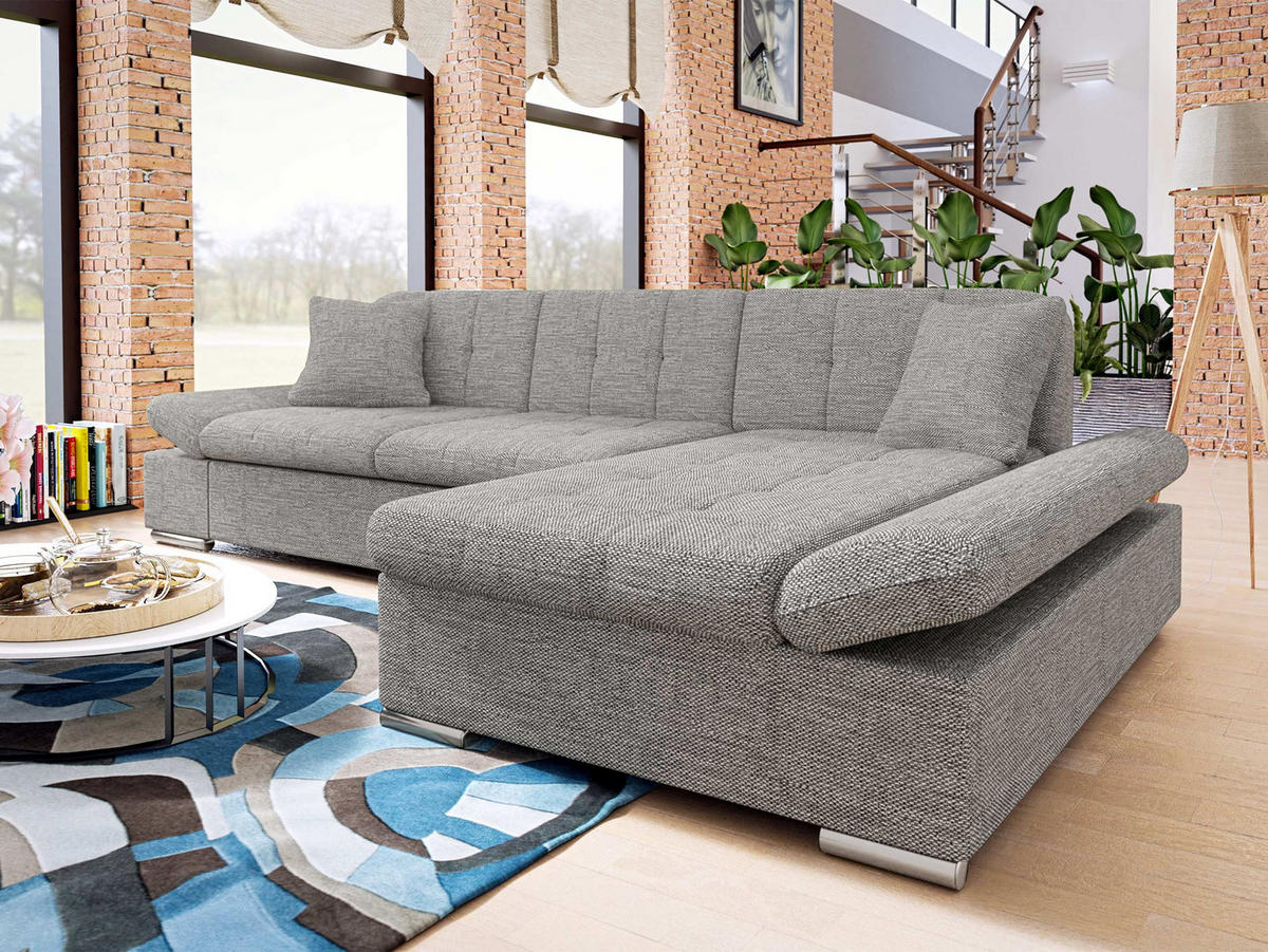 ECKSOFA Malwi, Seite: Rechts - Grau, Holz/Textil (278/161cm) - MIRJAN24