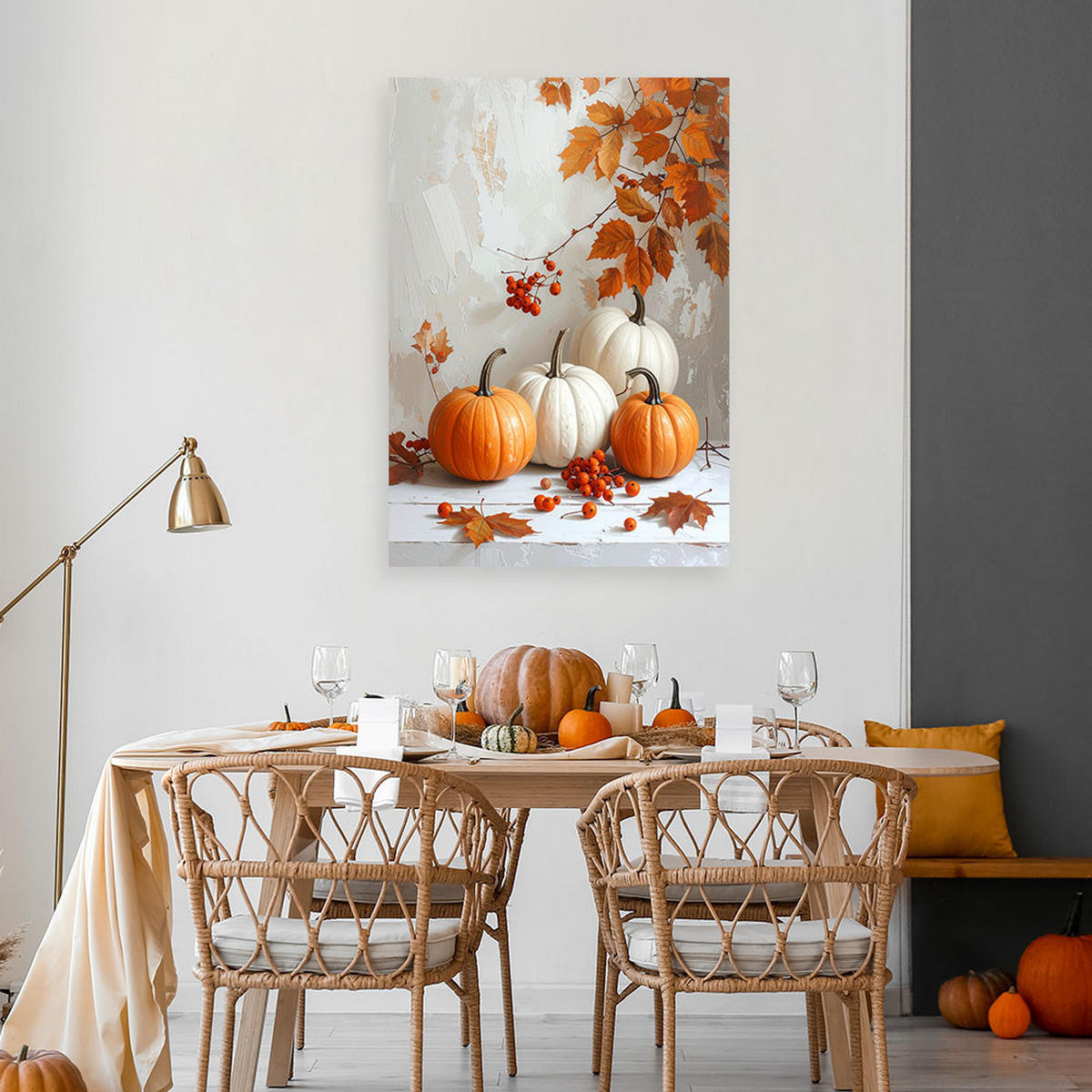 LEINWANDBILD Natur und Botanik 80x120cm - Orange, Textil (80/120cm) - Feeby