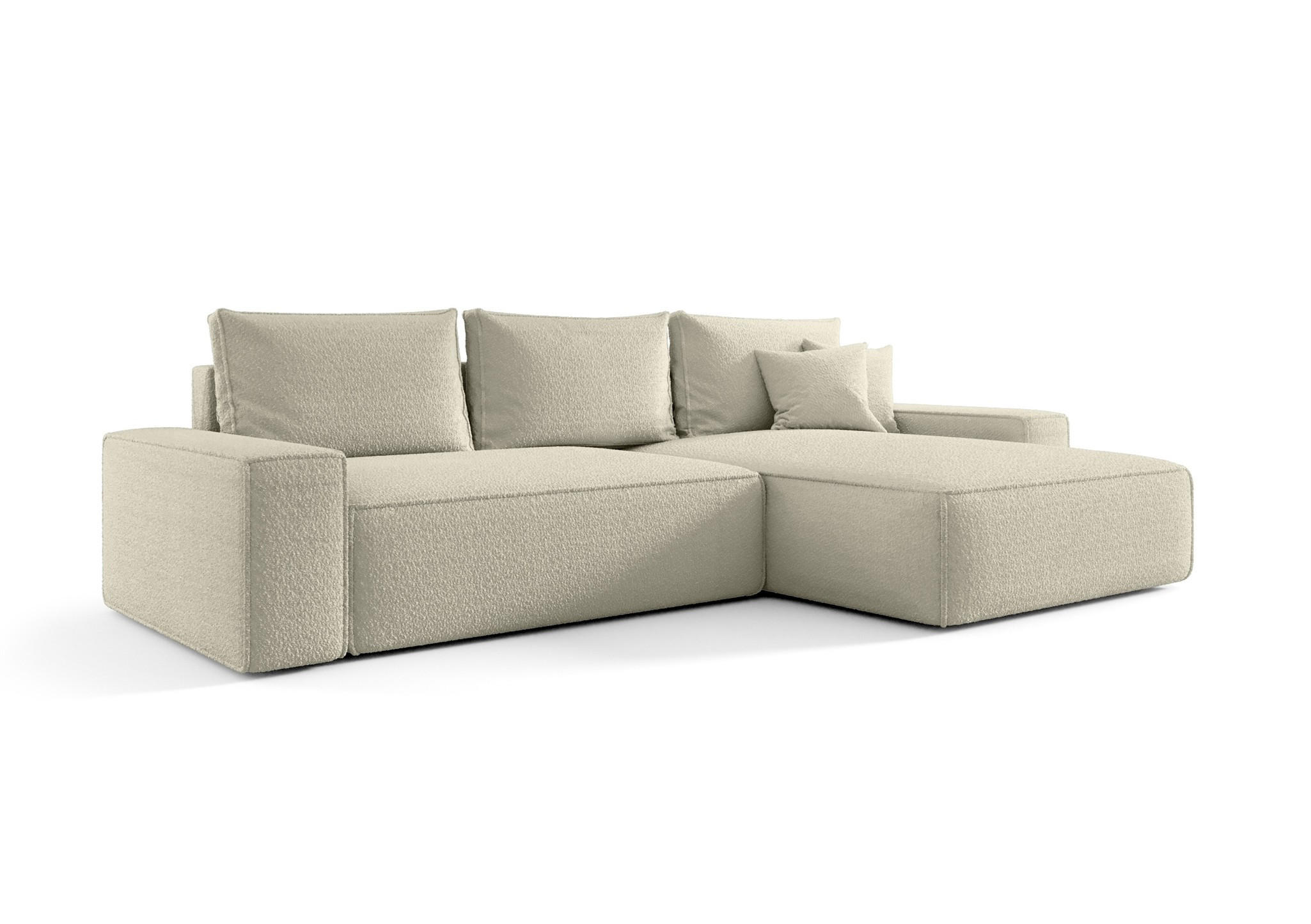 ECKSOFA Walken Mit Schlaffunktion - Beige, Holzwerkstoff/Textil (280/185cm) - Fun Möbel