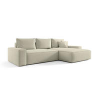 ECKSOFA Walken Mit Schlaffunktion - Beige, Holzwerkstoff/Textil (280/185cm) - Fun Möbel