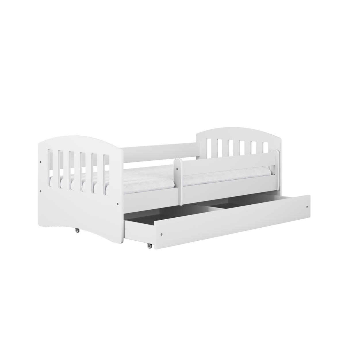 KINDERBETT CLASSIC mit Schublade und Matratze 90/65/144 - Weiß, Holzwerkstoff (80/140cm) - RAUMHIRSCH FURNITURE