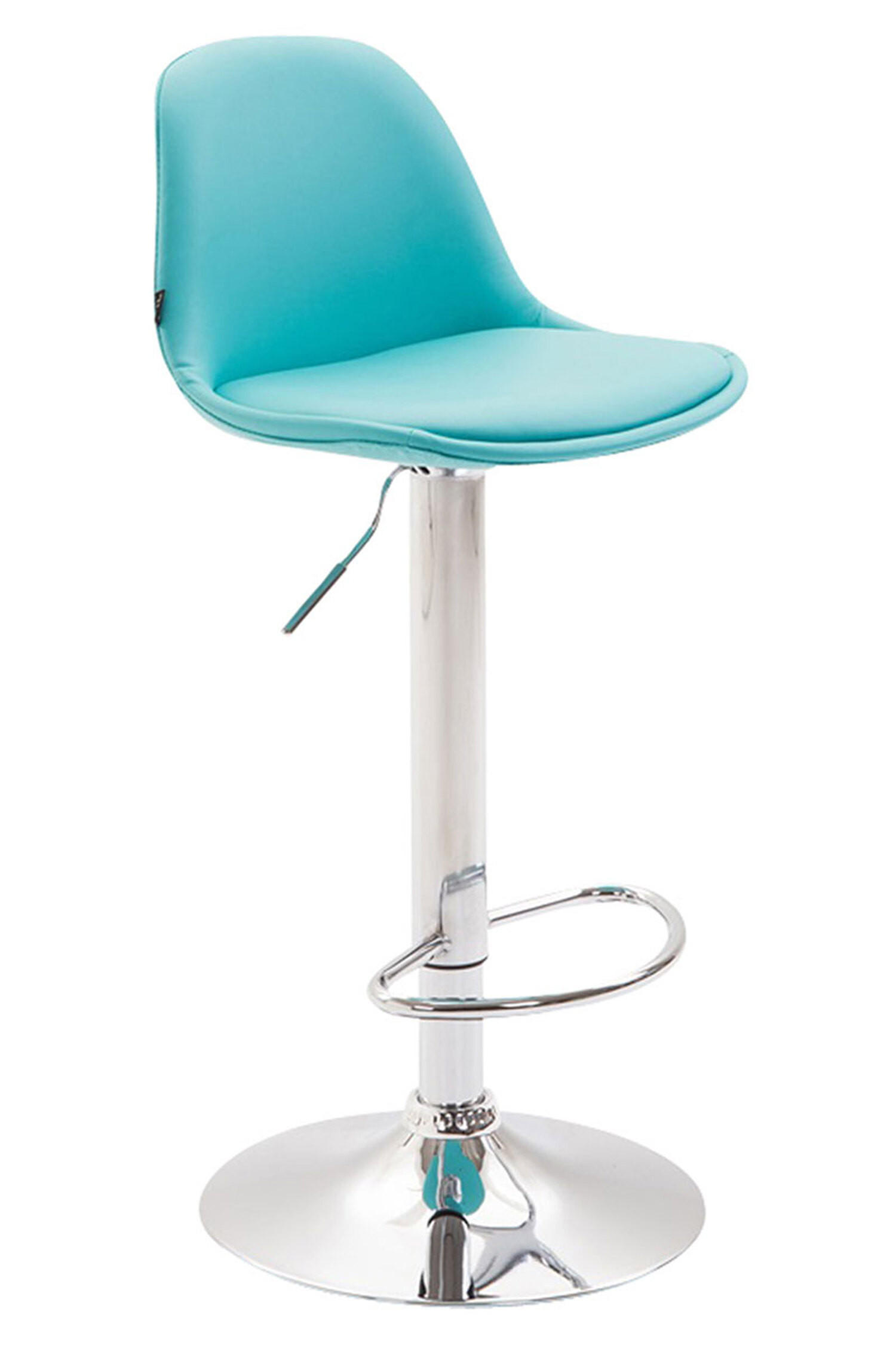 BARHOCKER Kilian, Gestell Metall in Chromoptik, Vollgepolstert Kunstleder Blau - Blau/Chromfarben, Kunststoff/Textil (39/100/43cm) - TPFLiving