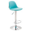 BARHOCKER Kilian, Gestell Metall in Chromoptik, Vollgepolstert Kunstleder Blau - Blau/Chromfarben, Kunststoff/Textil (39/100/43cm) - TPFLiving