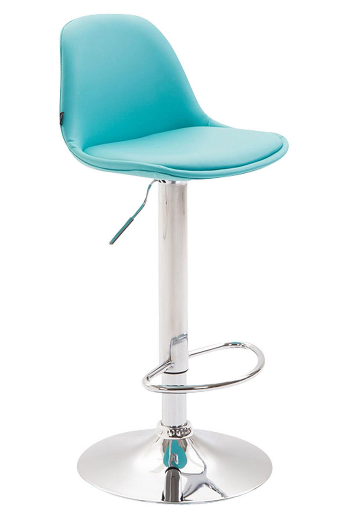 BARHOCKER Kilian, Gestell Metall in Chromoptik, Vollgepolstert Kunstleder Blau - Blau/Chromfarben, Kunststoff/Textil (39/100/43cm) - TPFLiving