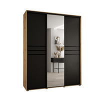 SCHWEBETÜRENSCHRANK 235,2/200/45 3-türig - Schwarz/Eiche Artisan, Holz/Metall (200/235/45cm) - Abiks Möbel