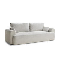 SOFA MIT SCHLAFFUNKTION Toluca Hellbeige Chenille-Stoff - Beige/Schwarz, Holz/Holzwerkstoff (247/69/90cm) - Maison de Reve