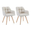 STUHL mit Armlehnen 2er-Set - Stoff & Buchenholz - Beige - PEGA - Beige, Textil (58/81/57.5cm) - Pascal Morabito