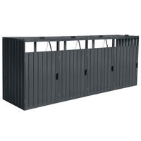 MÜLLTONNENBOX CUBO - Menge: 4, Ausstattung: 4x 240L - Anthrazit, Metall (320/122/80cm) - Home Deluxe