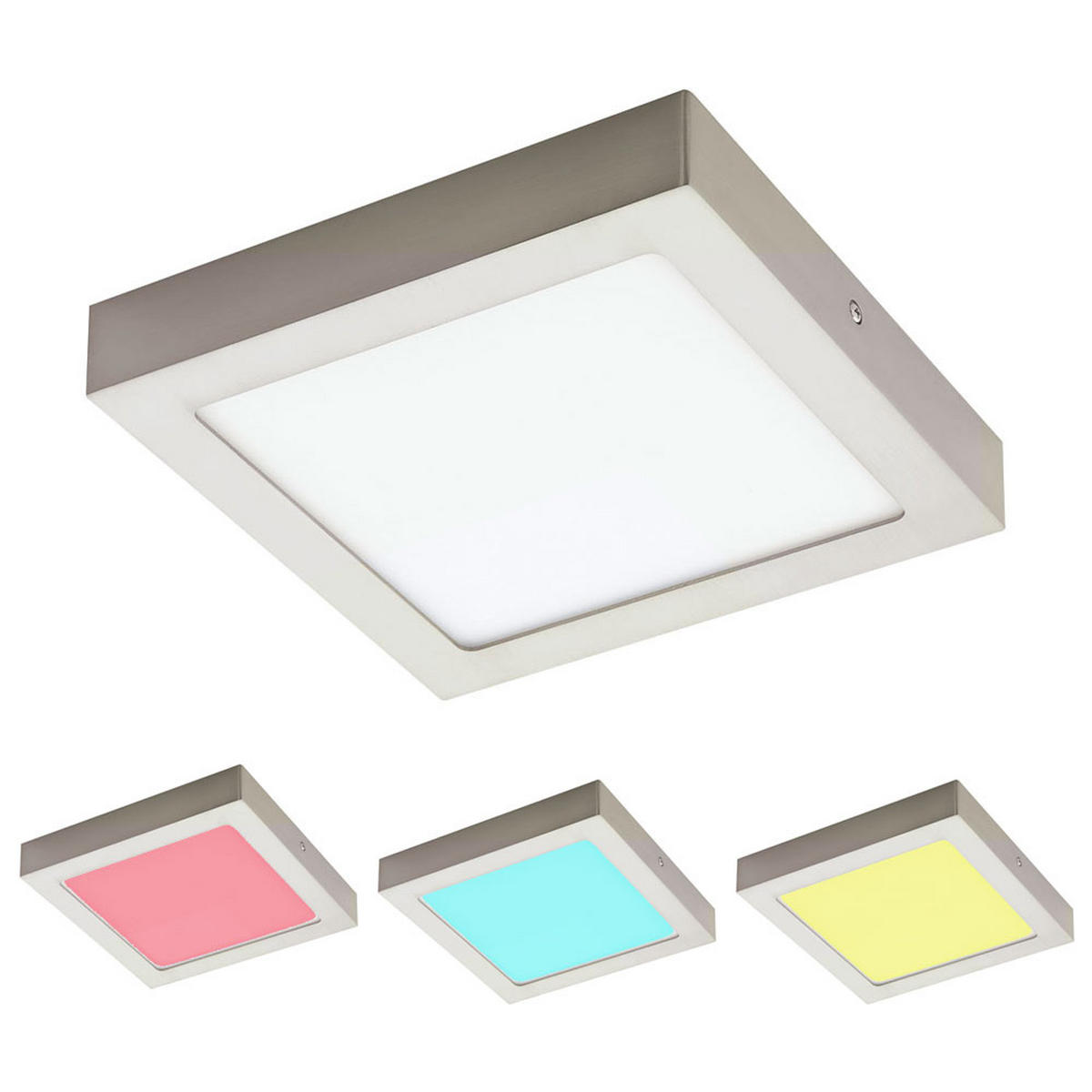 LED DECKENLEUCHTE Metall Silber - Silberfarben, Metall (22.5/22.5/3.5cm)