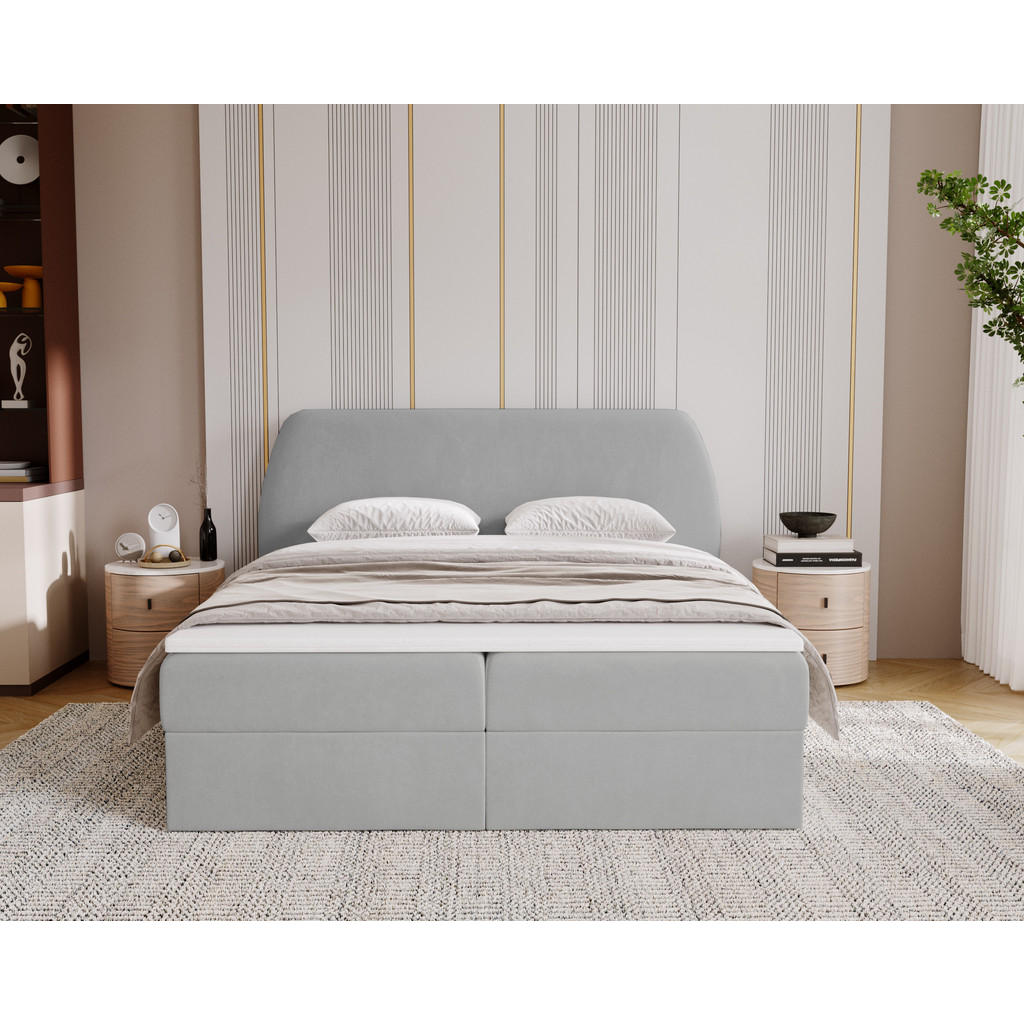 Thumbnail - Kaiser Möbel Boxbett, Hellgrau, Holz, 162x200 cm, Schlafzimmer, Betten, Boxspringbetten