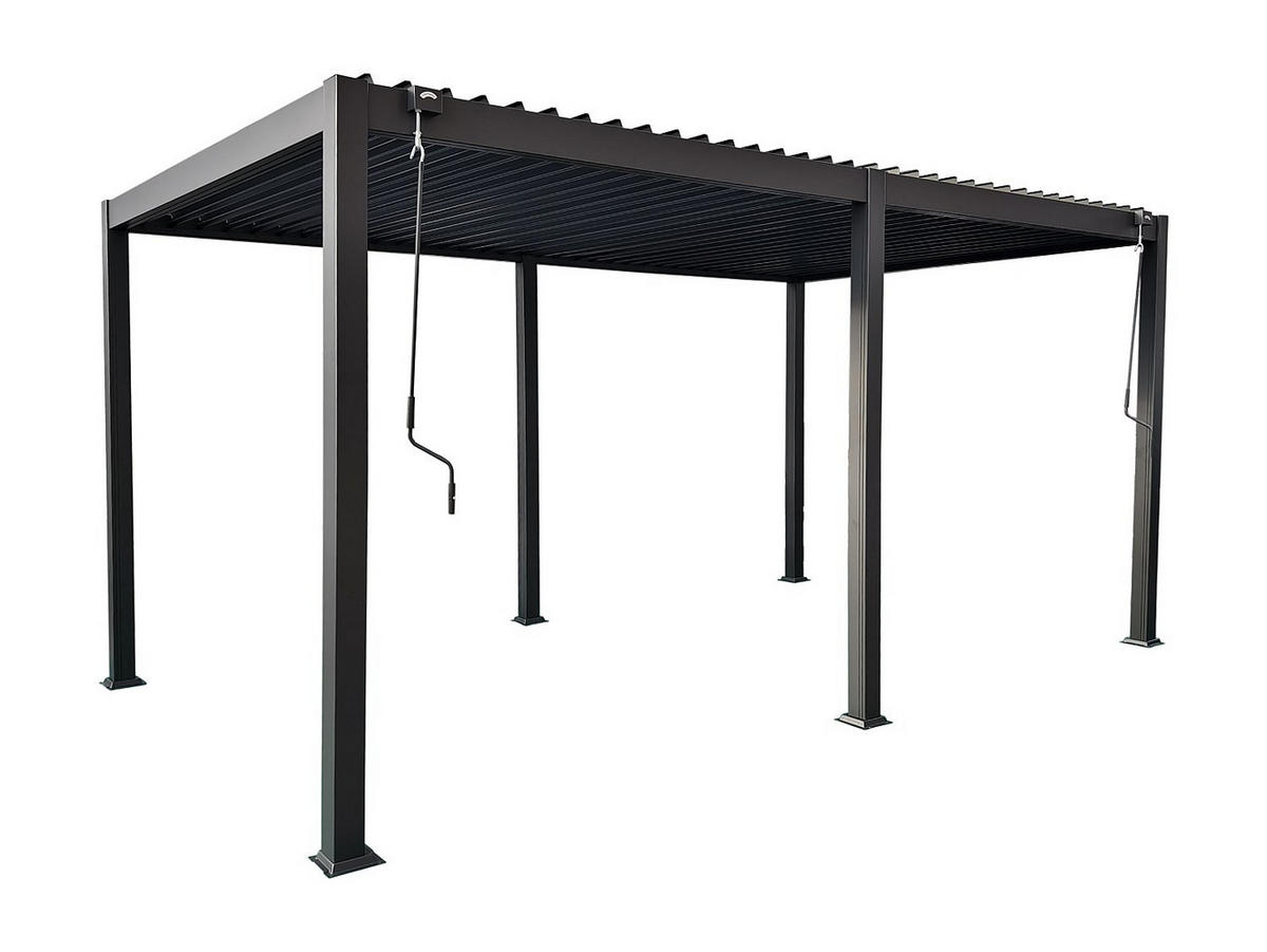 SELBSTTRAGENDE Pergola - 500 cm x 300 cm - metall - anthrazitgrau Amalfi - Anthrazit, Metall (500/250/300cm) - Vente-Unique