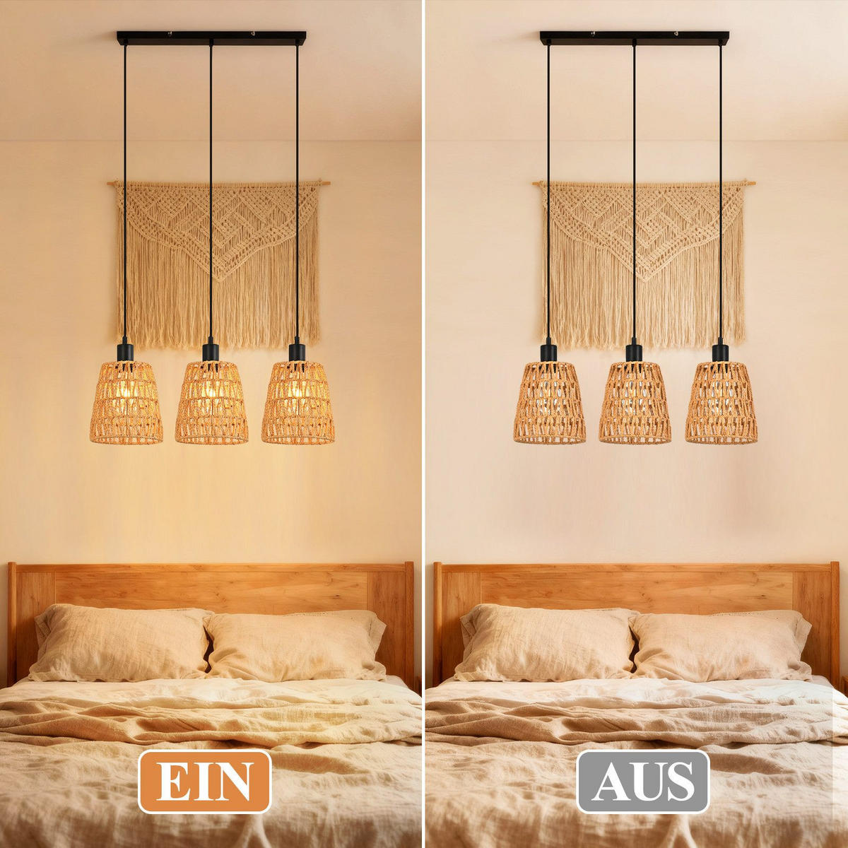 PENDELLEUCHTE BAKER Ⅲ 70/56/120 cm - Schwarz, Metall (70/56/120cm) - Nettlife