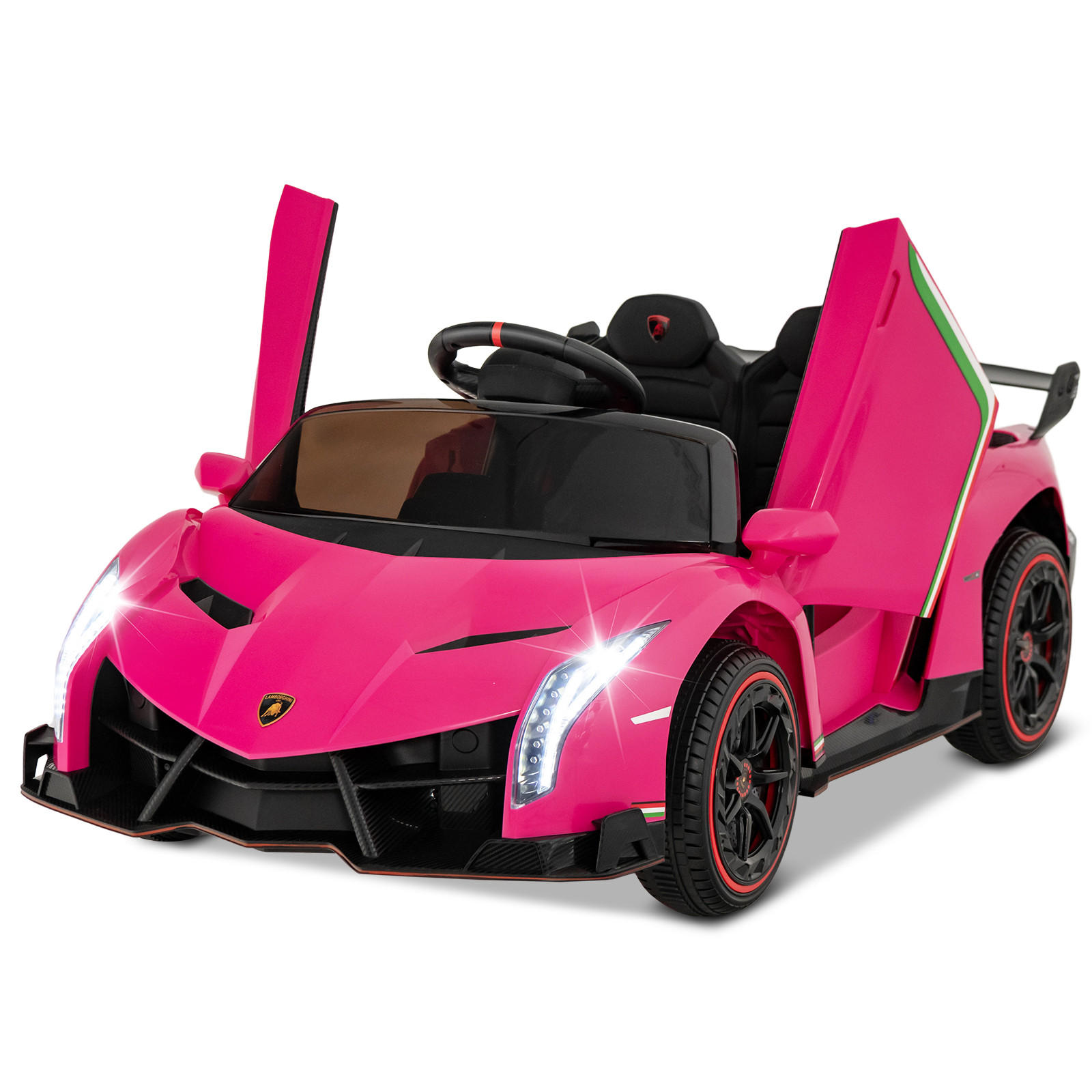 ELEKTROAUTO Lamborghini für Kinder Rosa - Pink, Kunststoff (61/45/111cm) - COSTWAY