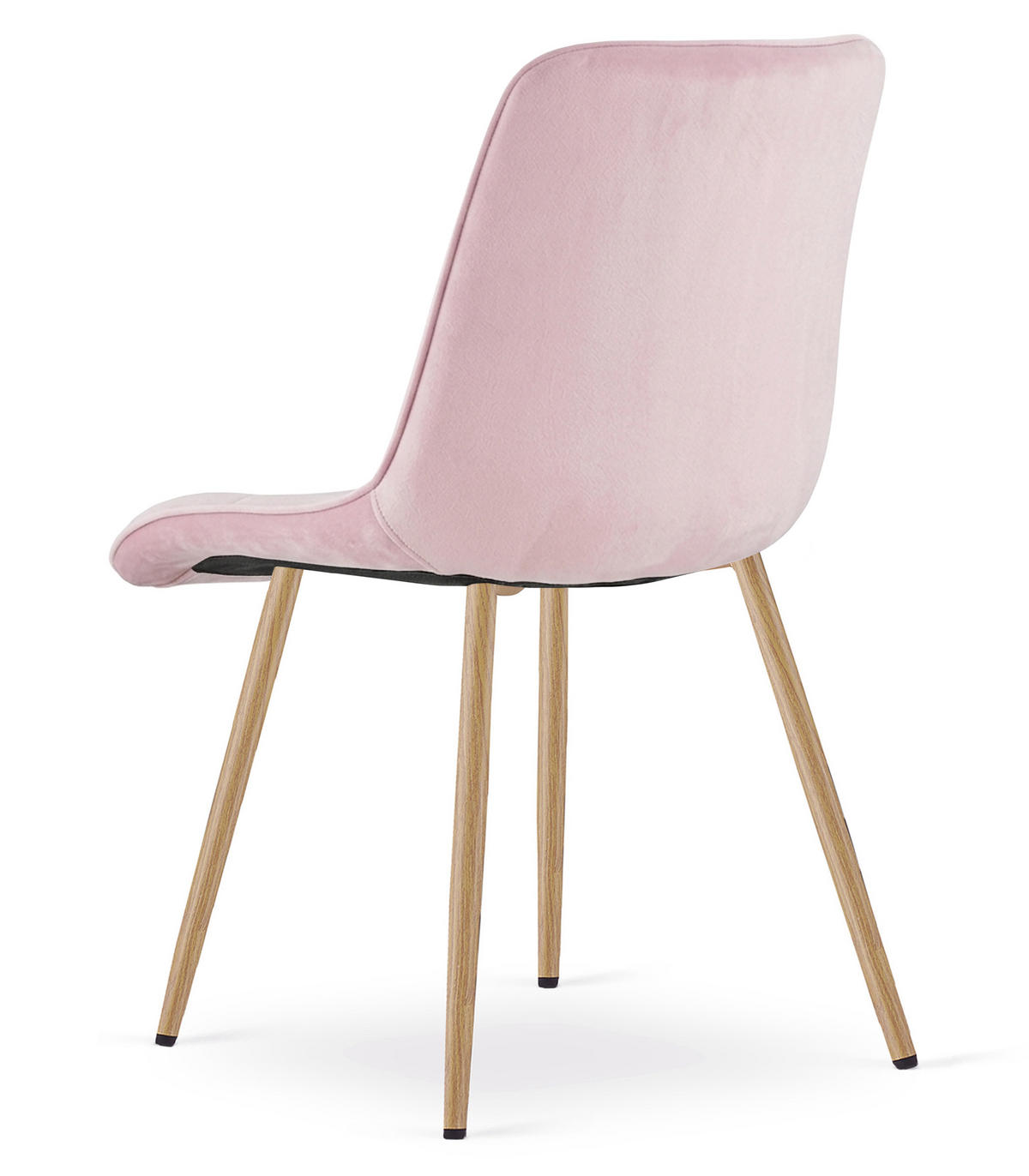 STUHL Hellrosa 49x60 cm SPLIT Samtbezug - Hellrosa, Metall (49/56/60cm)