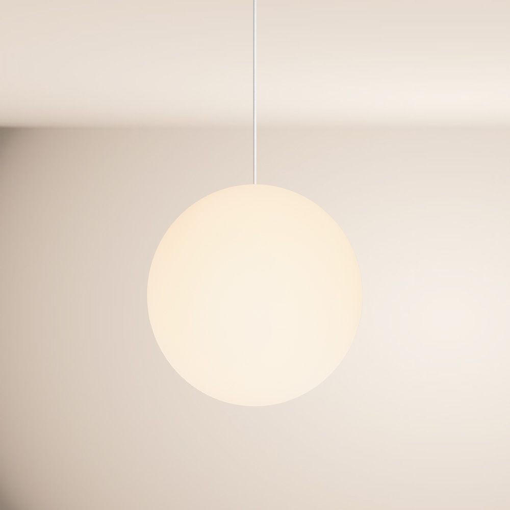 HÄNGELAMPE Orb 1.5m Abhängung Weiß/Weiß Ø 40cm - Weiß, Glas (40/40/40cm) - s.luce