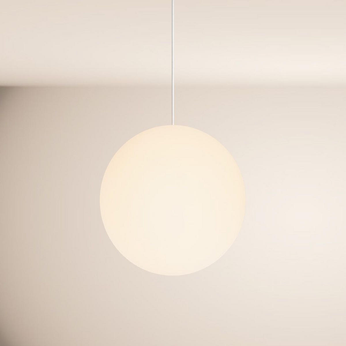 HÄNGELAMPE Orb 1.5m Abhängung Weiß/Weiß Ø 40cm - Weiß, Glas (40/40/40cm) - s.luce