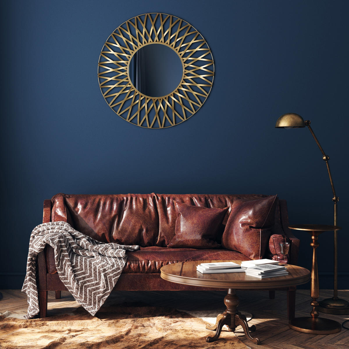 WANDSPIEGEL Gold Ø 70 cm - Goldfarben, Metall (70/4/70cm) - WOMO-DESIGN