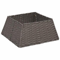 WEIHNACHTSBAUMKRAGEN 50/50/25 cm Grau Poly-Rattan - Grau, Holzwerkstoff (50/25/50cm) - vidaXL