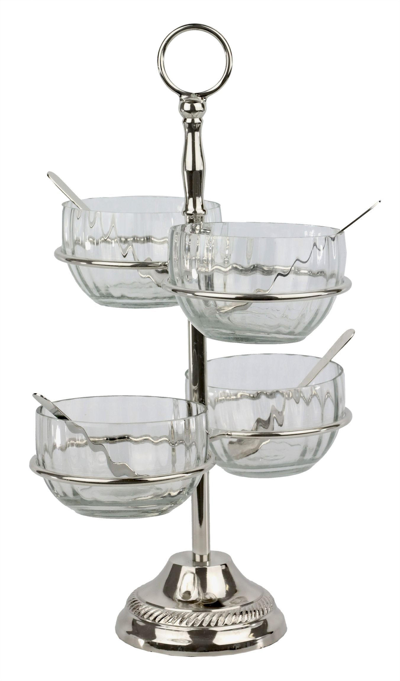 SCHALENSTÄNDER Table - Transparent, Metall (26/40cm) - FURNARO