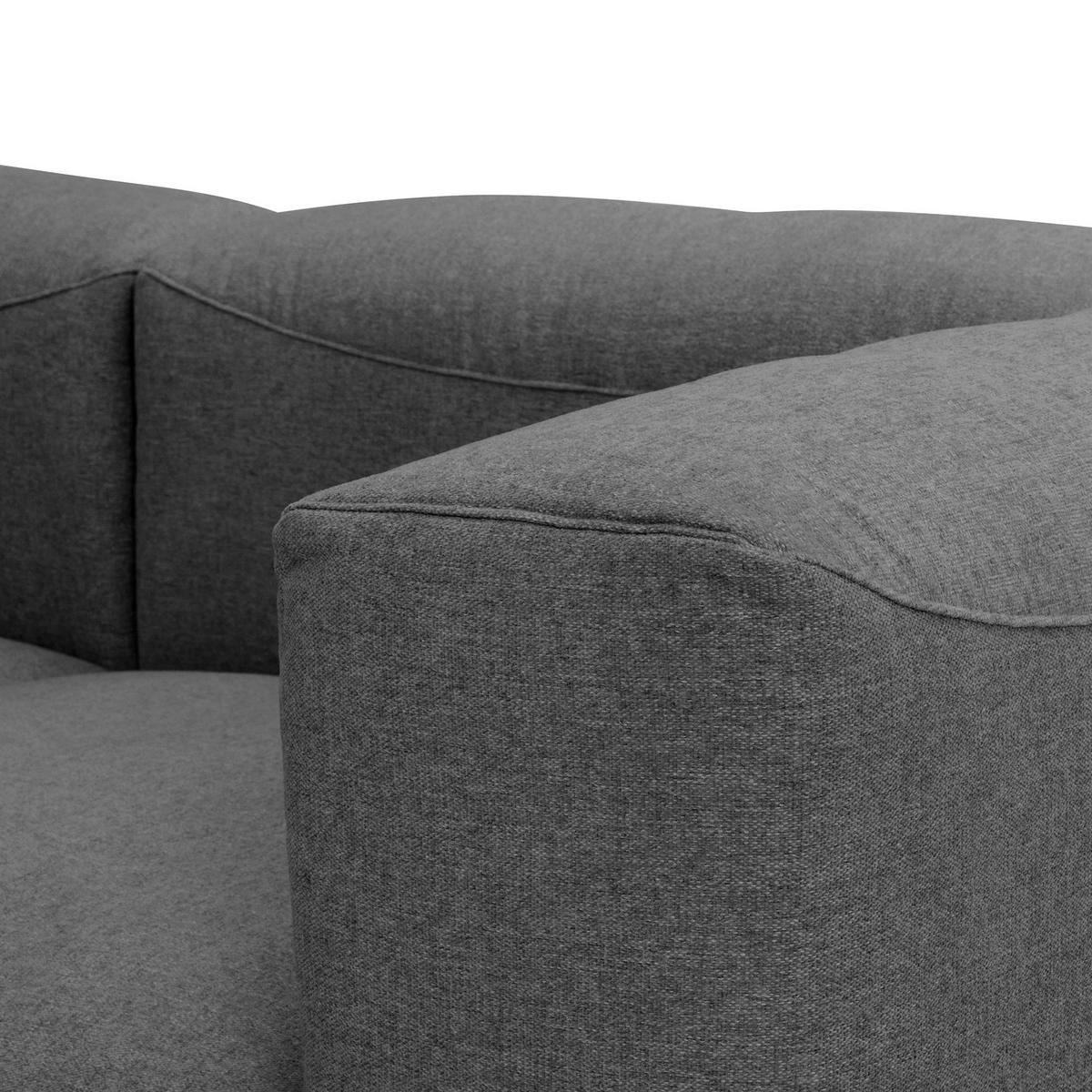 ECKSOFA 3-Sitzer mit Ottomane Kattrina Flachgewebe anthrazit - Anthrazit, Kunststoff (160/275cm) - 58aufmkessel