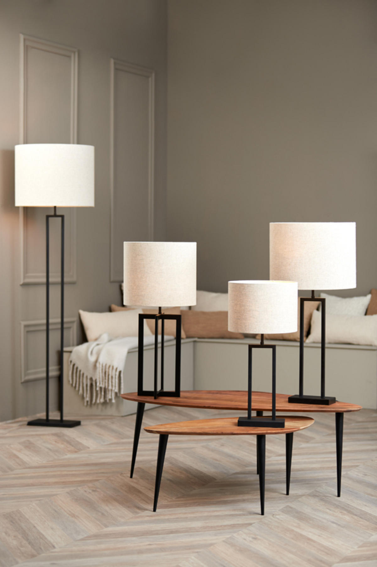LAMPENSCHIRM Livigno Braun Ø35/30 cm - Braun, Textil (35/35/30cm) - Light & Living