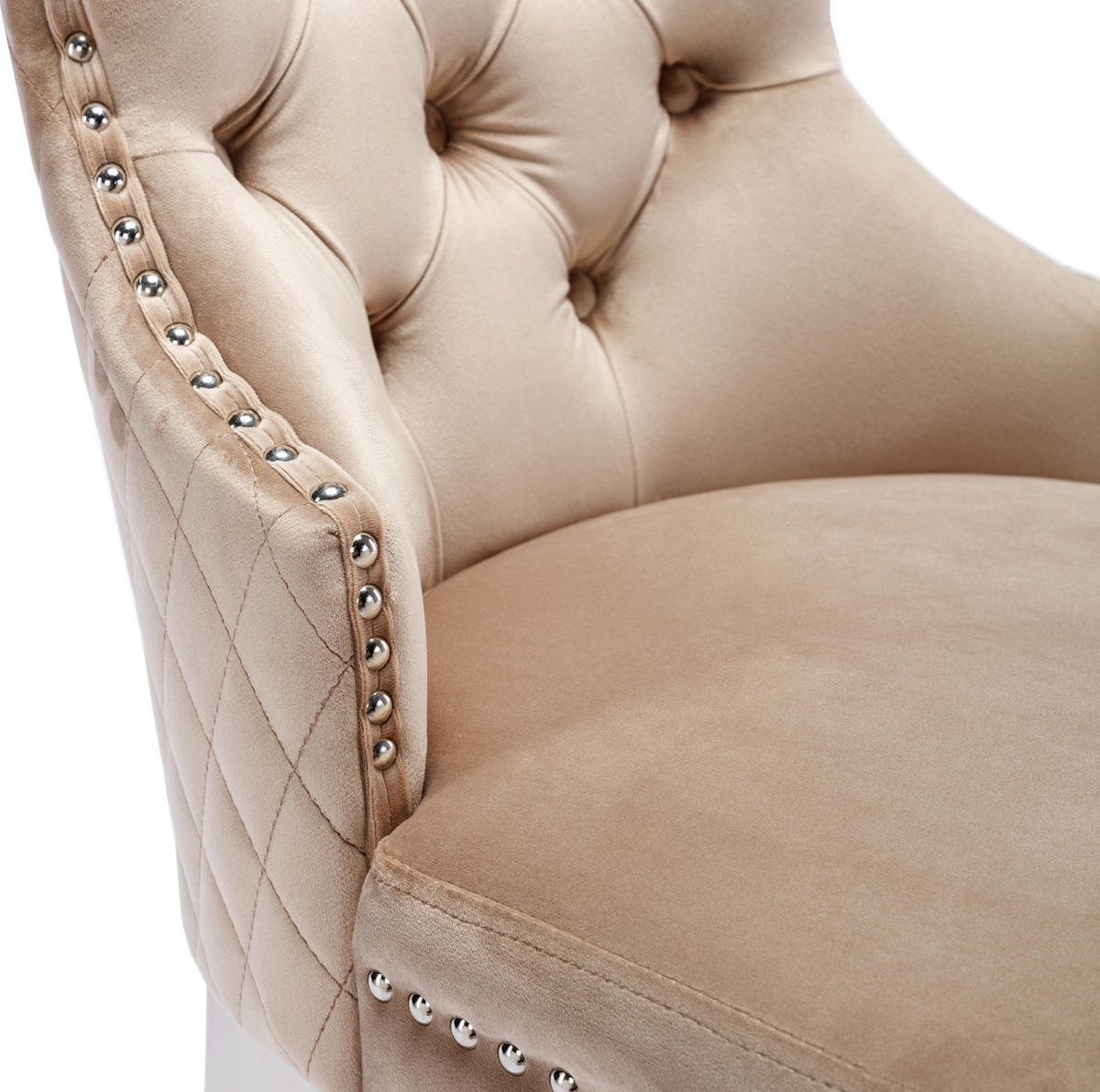 ESSZIMMERSTUHL gepolstert 62,5 x 94,5 cm Samt Beige - Beige, Metall (62.5/94.5/53.1cm) - Meubliv