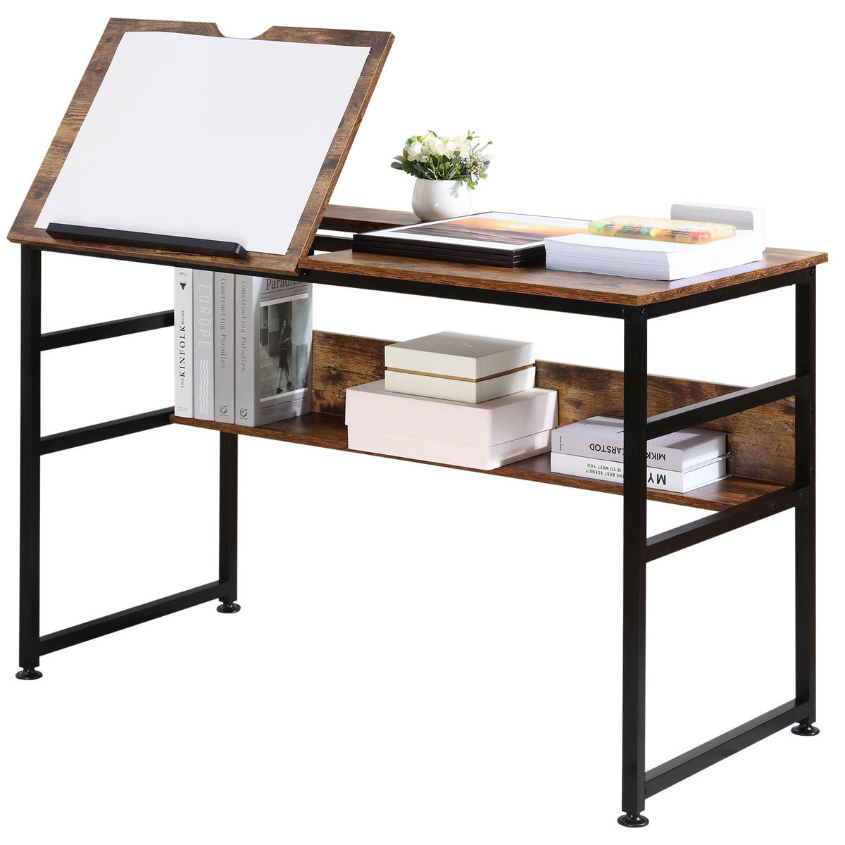 BÜROTISCH Rustikales Braun 1 Stück - Braun, Holzwerkstoff (60/120/75cm) - GiPP