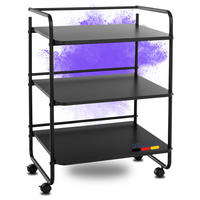 ROLLWAGEN BERTA 3 Ablagen Schwarz - Schwarz, Metall (61/82/51cm) - DELUKE