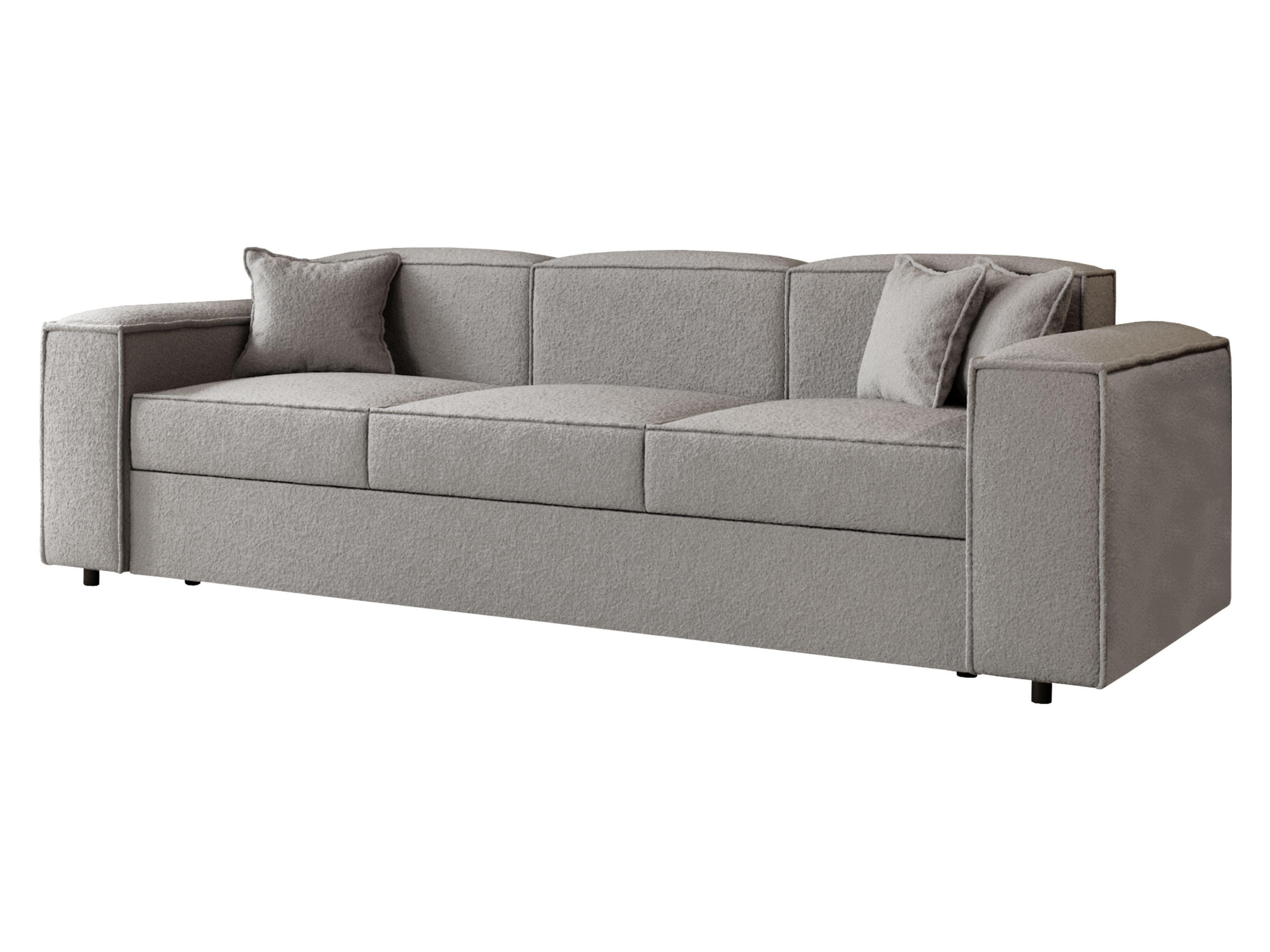 SCHLAFSOFA Santos Boucle - Schwarz/Grau, Holzwerkstoff/Kunststoff (252/79/88cm) - MIRJAN24
