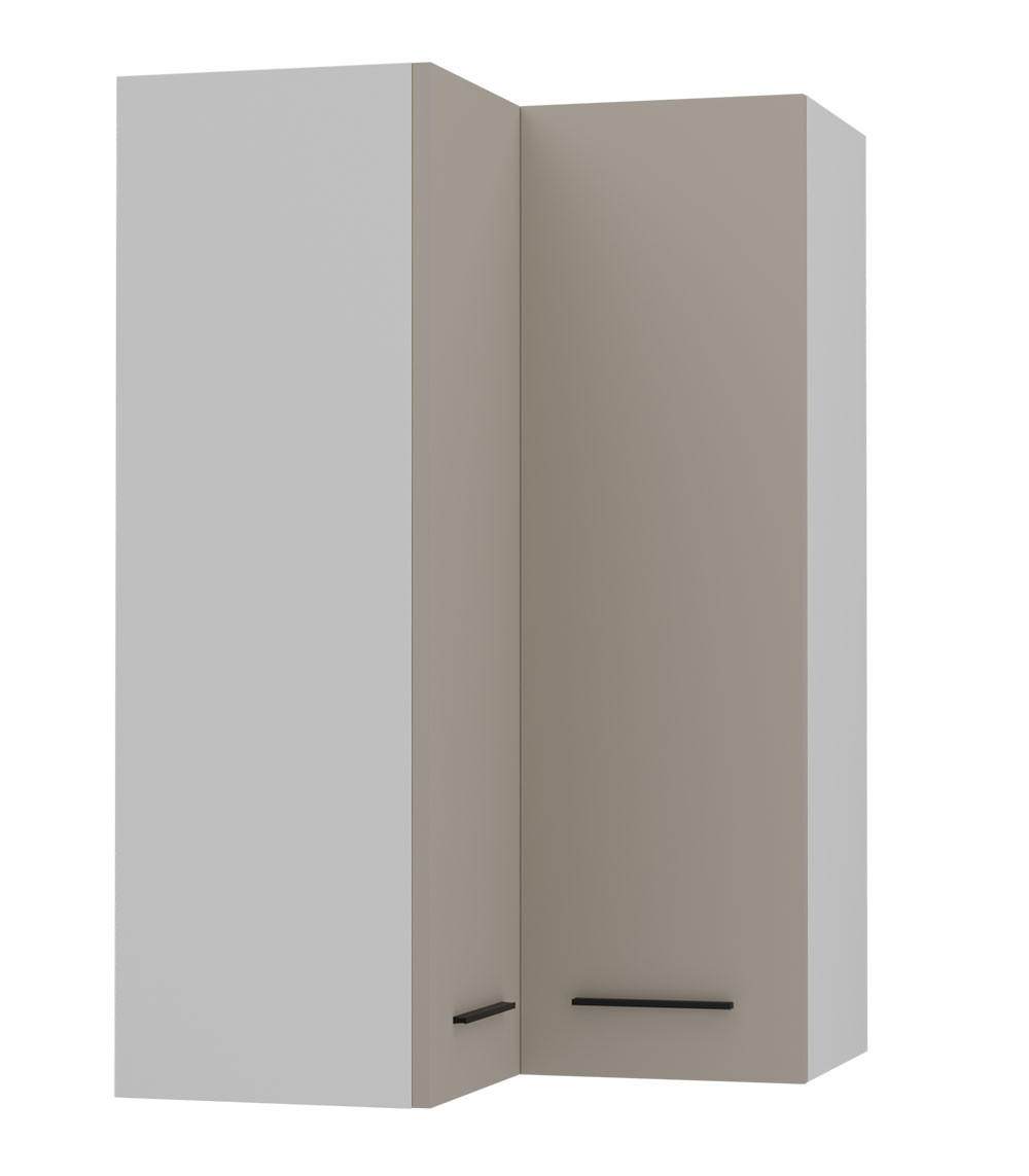 ECKHÄNGESCHRANK Bonn W14/60 weiß / kaschmir matt 60 / 60 / 96cm - Kaschmir/Weiß, Holz/Holzwerkstoff (60/96/60cm) - Feldmann-Wohnen