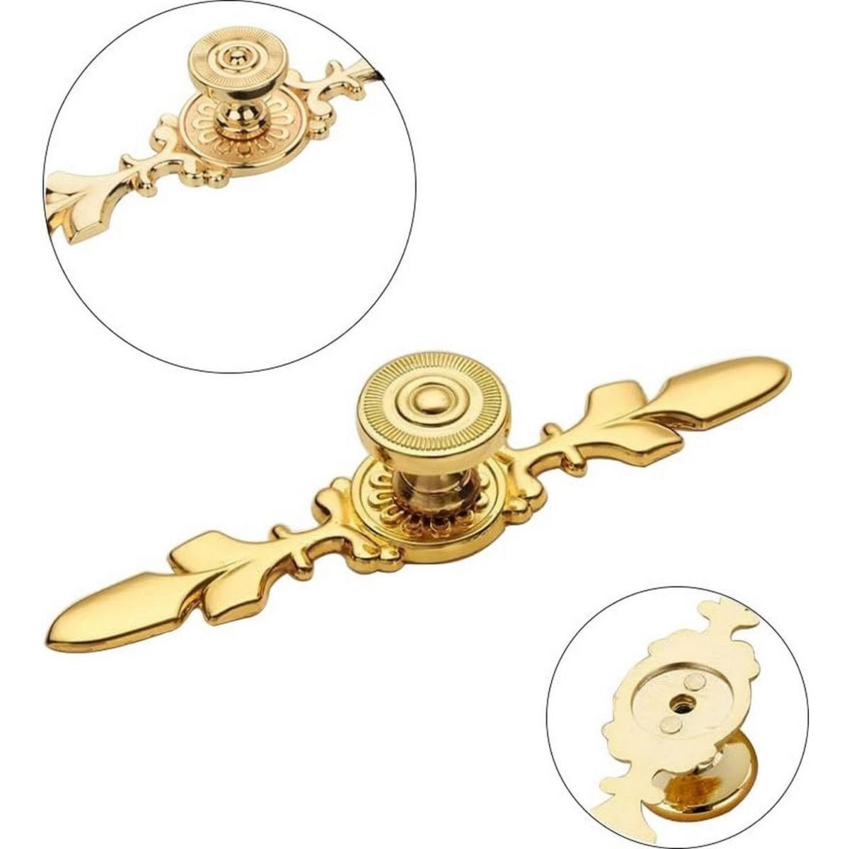 EINLOCH-GRIFF 6er-Set Vergoldet Retro Metall 120 x 20 mm Schrank Küche Schublade - Goldfarben, Metall (2.5/2/12cm) - MCBOSON