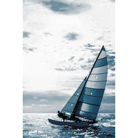 FOTOTAPETE Segelboot 186 x 279 cm - Blau, Papier (186/279cm) - ESTAhome