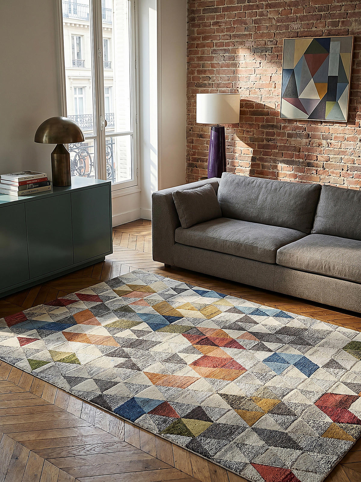 WOLLTEPPICH Modernes-Geometrisch-Design, mehrfarbig ESK LEO, Multi 160x230 cm - Multicolor, Textil (230/160cm) - KADIMA DESIGN