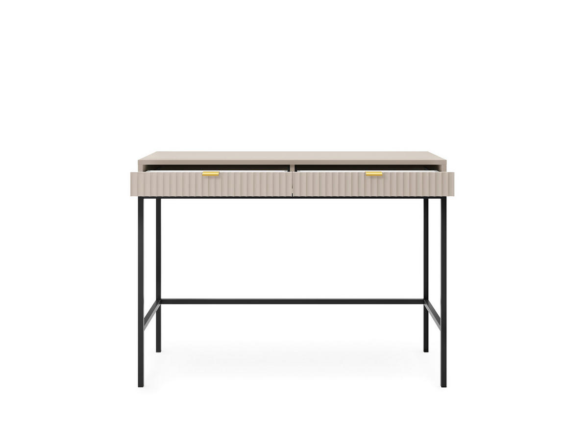 SCHMINKTISCH, Kaschmir, Schwarz, 104 x 78 x 50 cm, goldene Griffe - Kaschmir/Schwarz, Holzwerkstoff/Metall (50/104/78cm) - 3XE LIVING