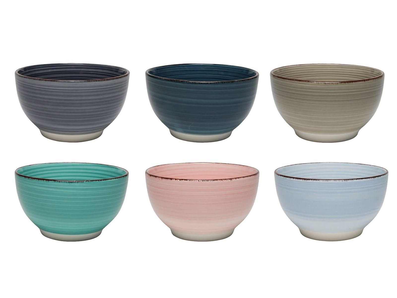 SCHÜSSEL Suppenschalen / Schalen Barbados ø 14 cm - 6 Stück - Multicolor, Keramik (2/7/14cm) - Studio Tavola