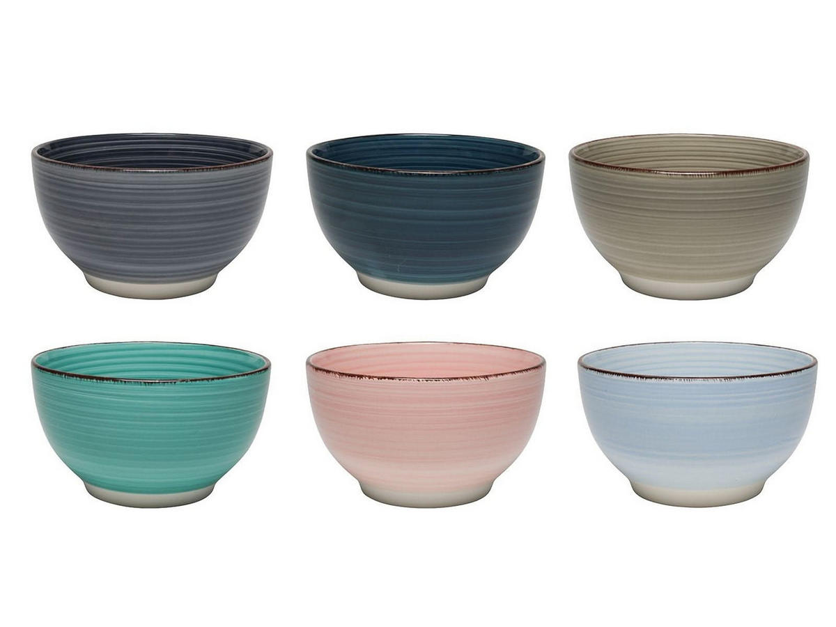 SCHÜSSEL Suppenschalen / Schalen Barbados ø 14 cm - 6 Stück - Multicolor, Keramik (2/7/14cm) - Studio Tavola