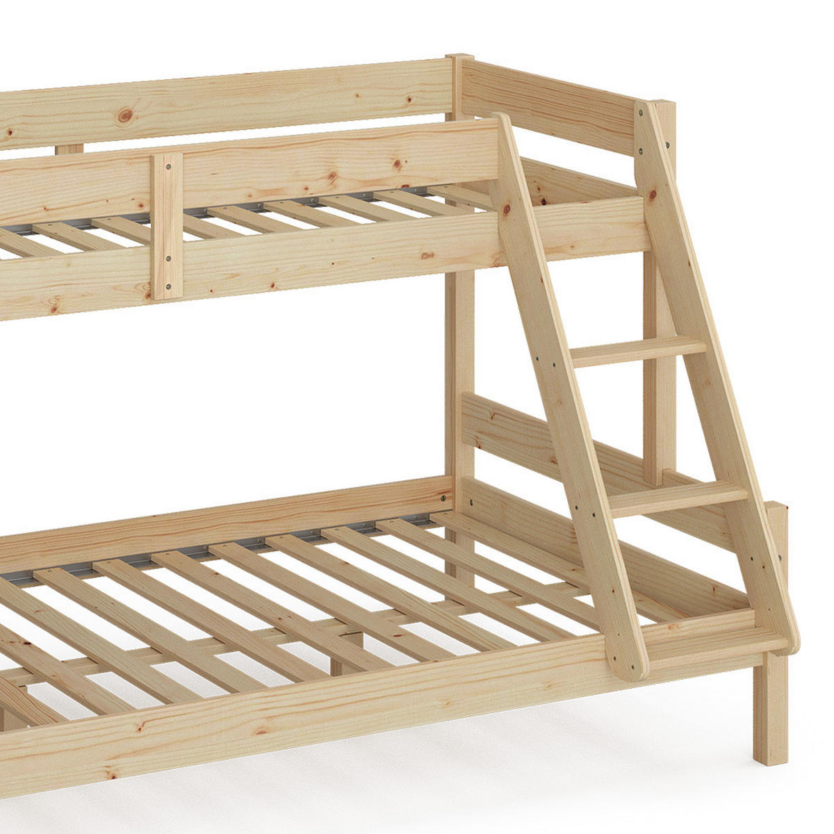 ETAGENBETT Everest Naturholz 120x200/80x200 cm - Naturfarben, Holz (120/200cm) - VitaliSpa