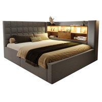 POLSTERBETT mit Stauraum 140x200 cm Leinen Grau - Grau, Metall (140/200cm) - Meubliv
